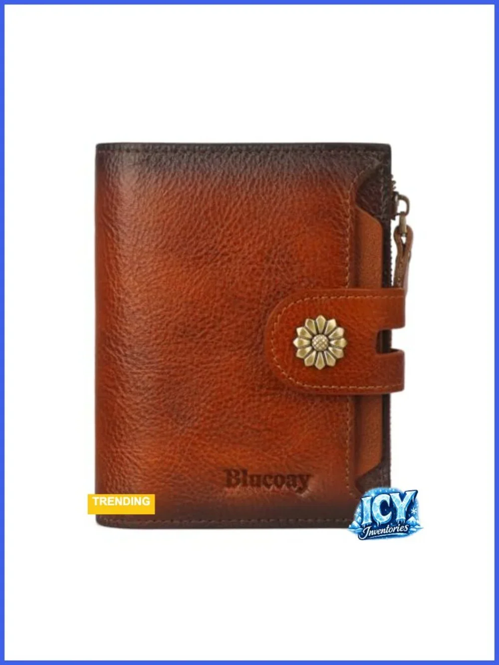 Women's RFID Blocking Genuine Leather Bifold Wallet Large Capacity Card Holder